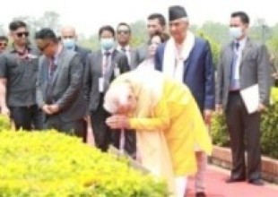 भारतीय प्रधानमन्त्री मोदीद्वारा पूजाआर्चना