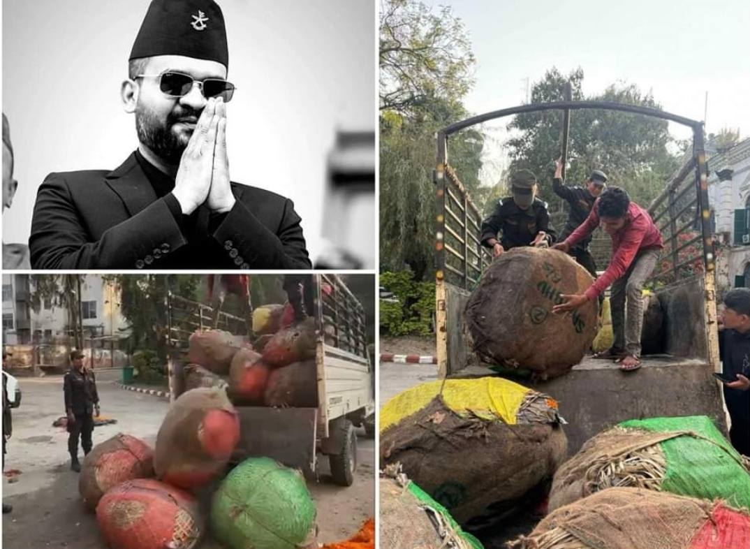 काठमाडौँ महानगरद्वारा ३५ बोरा प्लास्टिकका माला बरामद