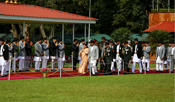 राष्ट्रपति विद्यादेवी भण्डारीलाई बिदाई गर्दै संवैधानिक अङ्गका प्रमुख, सरकारका विशिष्ट श्रेणीका कर्मचारी