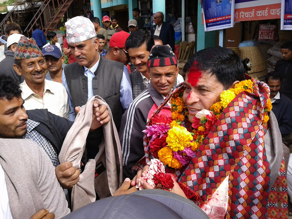 अध्यक्ष चन्दलाई जिल्लामा स्वागत